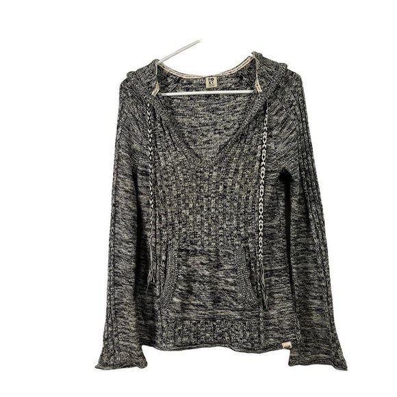 Roxy women's black and white marbled long sleeve hooded sweater size Small - Picture 6 of 10
